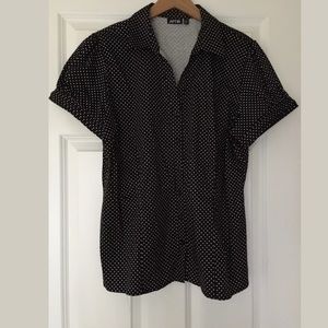Apt. 9 Polka Dot. Black shirt. Size XL